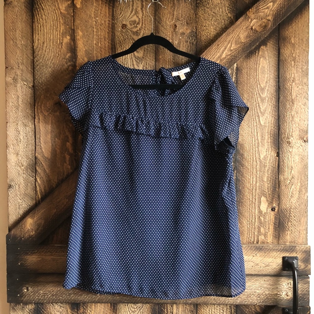 Navy blue polka dot